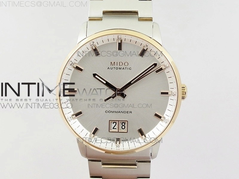 Commander SS RG HGF 1:1 Best Edition White Dial On SS Bracelet A2824