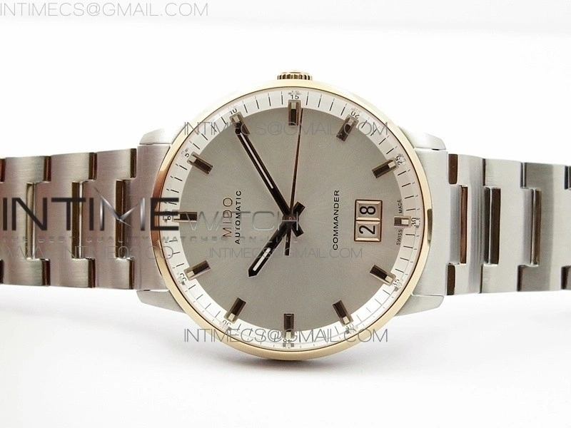 Commander SS RG HGF 1:1 Best Edition White Dial On SS Bracelet A2824