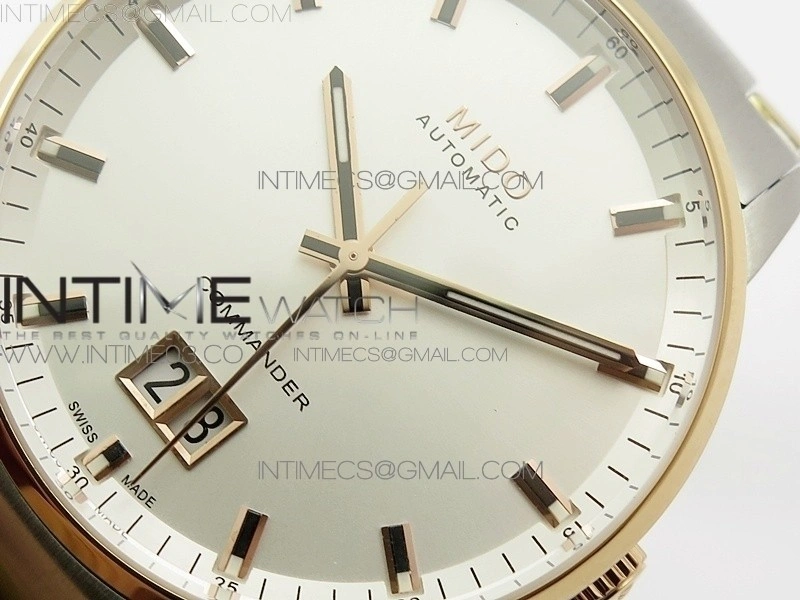 Commander SS RG HGF 1:1 Best Edition White Dial On SS Bracelet A2824