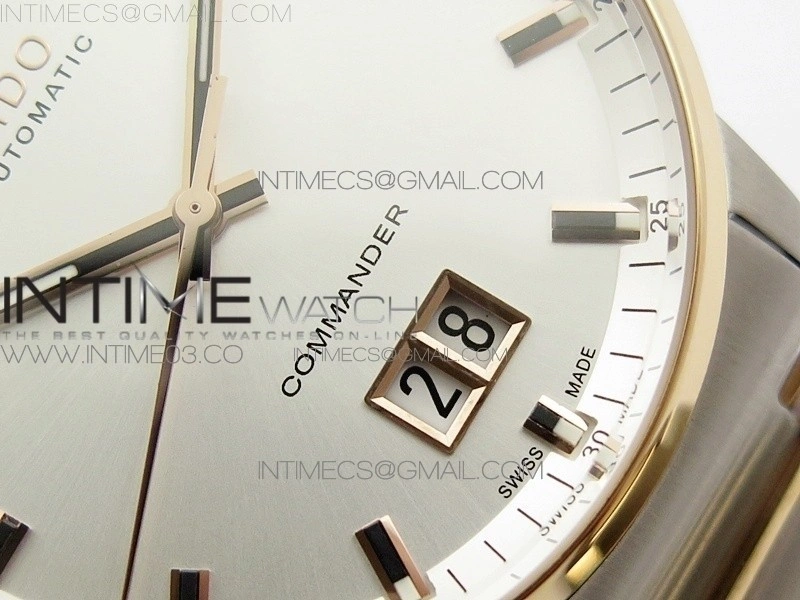 Commander SS RG HGF 1:1 Best Edition White Dial On SS Bracelet A2824