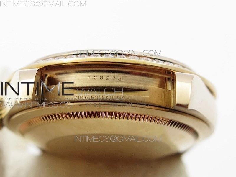 Day-Date 36 128235 RG Crystal BP Best Edition Black Crystal Marker Dial on RG President Bracelet A2836