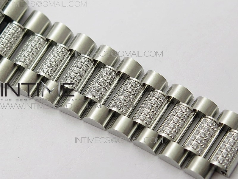 Day-Date 36 128239 SS Crystal BP Best Edition Blue Crystal Markers Dial on SS President Bracelet A2836