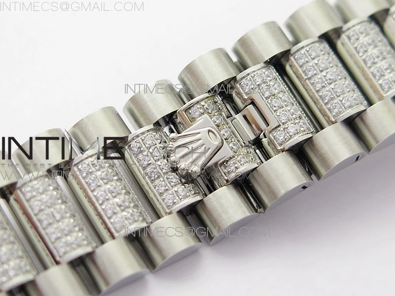 Day-Date 36 128239 SS Crystal BP Best Edition Blue Crystal Markers Dial on SS President Bracelet A2836