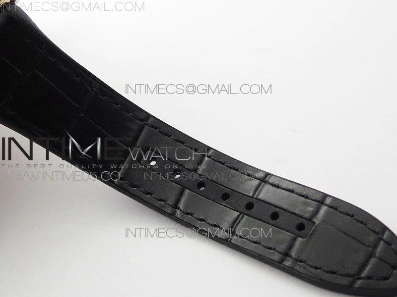 Vanguard V45 Chrono RG Pave Crystals Gold Inner Bezel ABF Best Edition Black Dial on Black Gummy Strap A7750