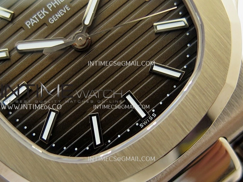 Nautilus 5711 Gain Weight DDF 1:1 Best Edition Brown Textured Dial On Black Leather Strap Super Clone DD324