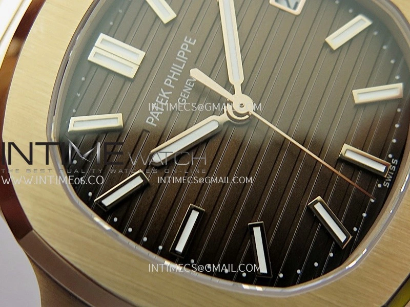 Nautilus 5711 Gain Weight DDF 1:1 Best Edition Brown Textured Dial On Black Leather Strap Super Clone DD324