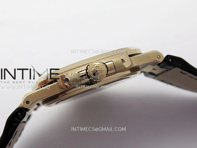 Nautilus 5711 Gain Weight DDF 1:1 Best Edition Brown Textured Dial On Black Leather Strap Super Clone DD324