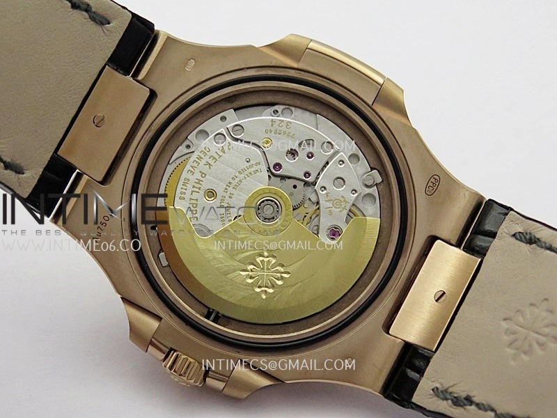 Nautilus 5711 Gain Weight DDF 1:1 Best Edition Brown Textured Dial On Black Leather Strap Super Clone DD324