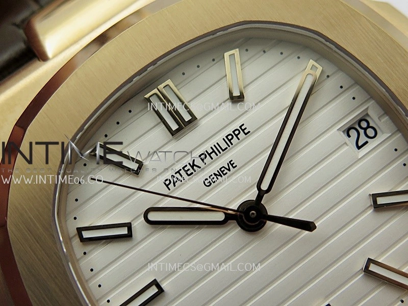 Nautilus 5711 Gain Weight DDF 1:1 Best Edition White Textured Dial On Brown Leather Strap Super Clone DD324