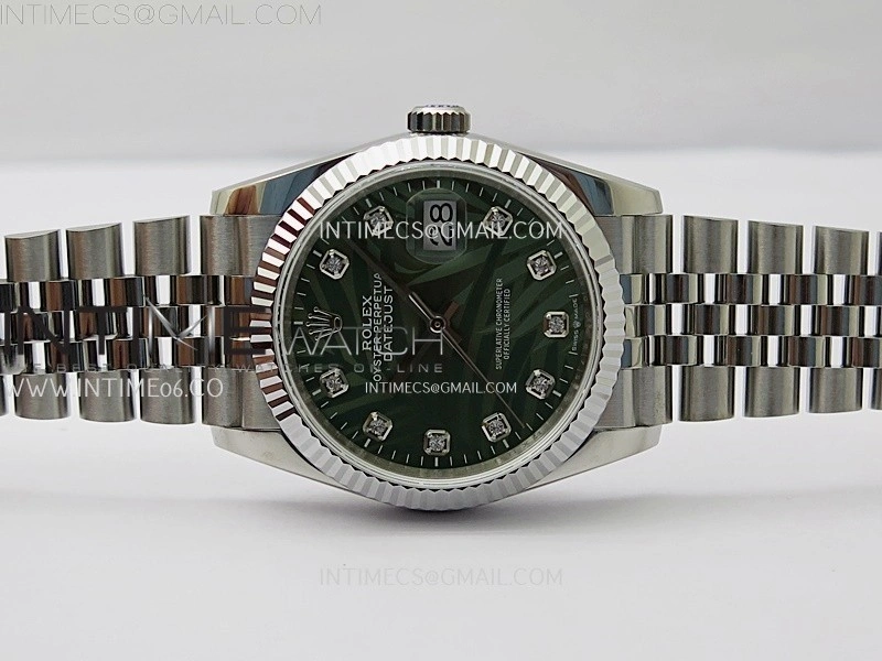 DateJust 126234 904L SS JDF 1:1 Best Edition Green Leaves Dial Diamond Markers on Jubilee 904L SS Bracelet