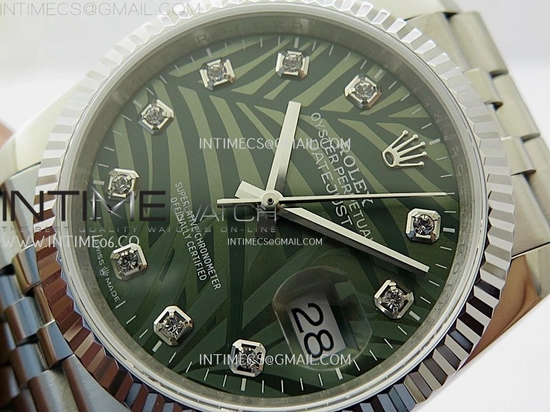DateJust 126234 904L SS JDF 1:1 Best Edition Green Leaves Dial Diamond Markers on Jubilee 904L SS Bracelet