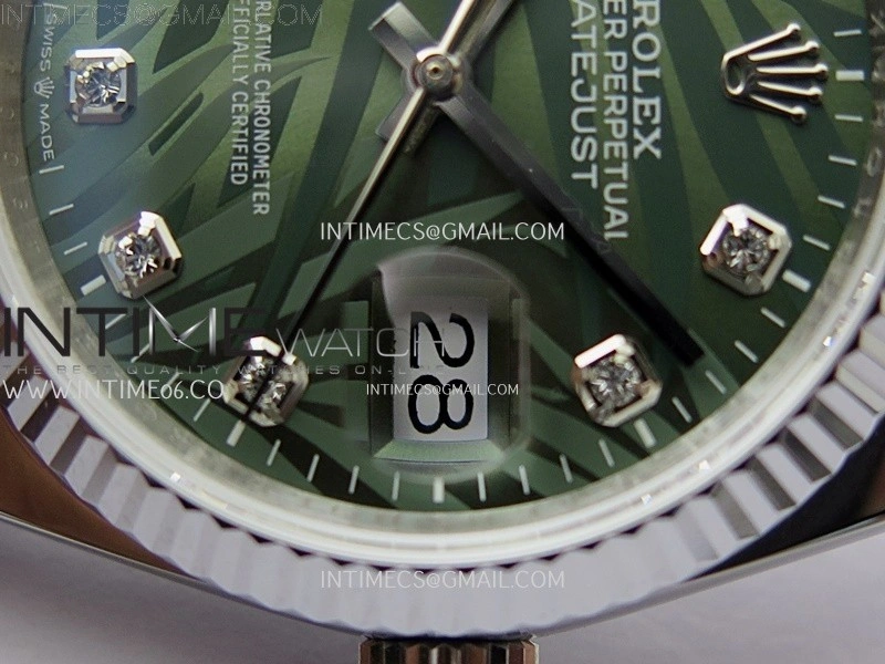 DateJust 126234 904L SS JDF 1:1 Best Edition Green Leaves Dial Diamond Markers on Jubilee 904L SS Bracelet