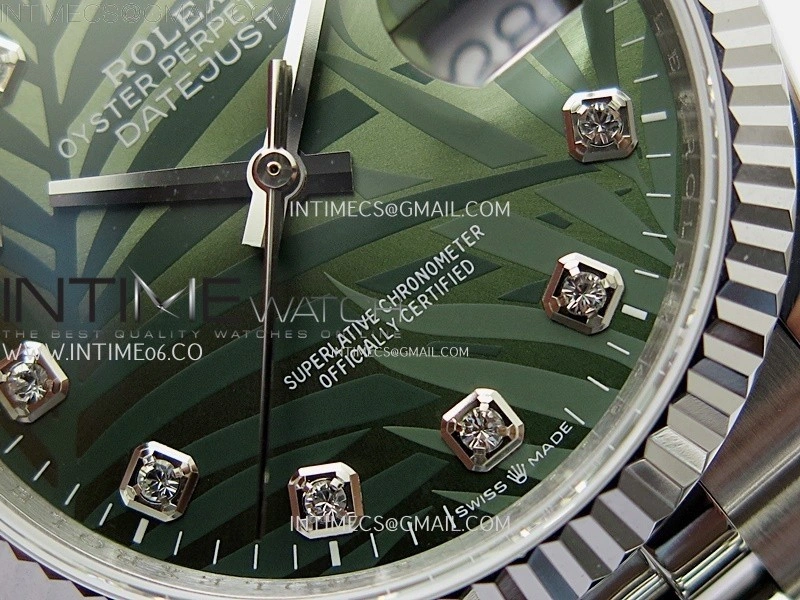 DateJust 126234 904L SS JDF 1:1 Best Edition Green Leaves Dial Diamond Markers on Jubilee 904L SS Bracelet