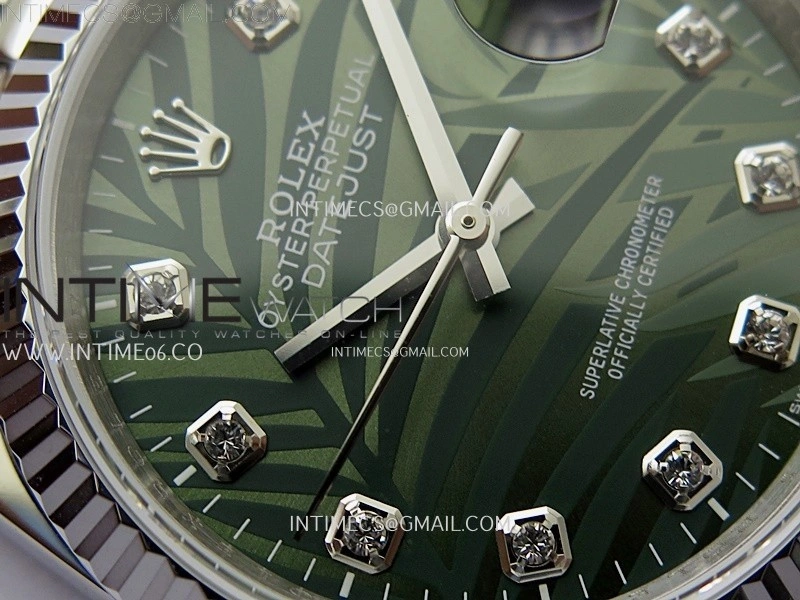 DateJust 126234 904L SS JDF 1:1 Best Edition Green Leaves Dial Diamond Markers on Jubilee 904L SS Bracelet