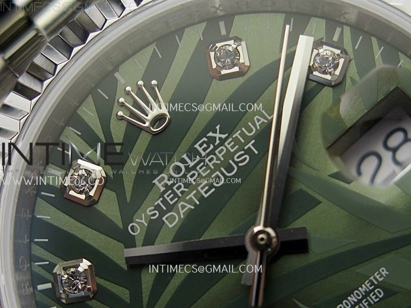 DateJust 126234 904L SS JDF 1:1 Best Edition Green Leaves Dial Diamond Markers on Jubilee 904L SS Bracelet