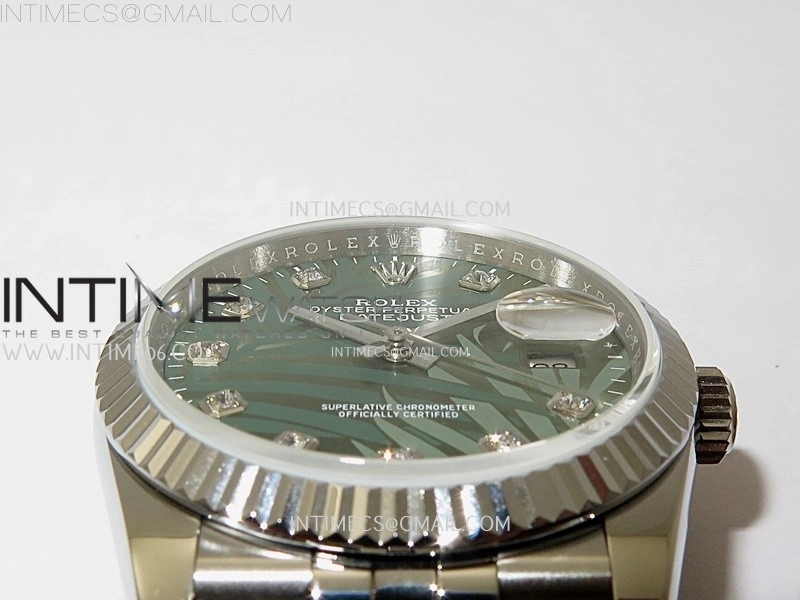 DateJust 126234 904L SS JDF 1:1 Best Edition Green Leaves Dial Diamond Markers on Jubilee 904L SS Bracelet