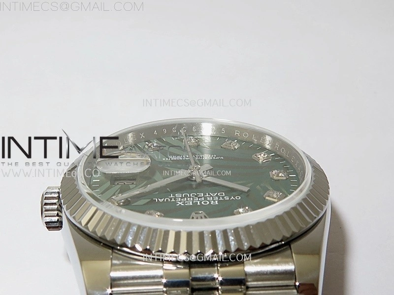 DateJust 126234 904L SS JDF 1:1 Best Edition Green Leaves Dial Diamond Markers on Jubilee 904L SS Bracelet