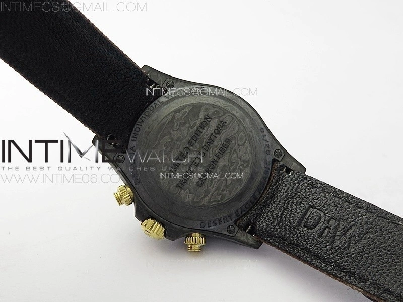 Daytona DIW Carbon DIWF Best Edition Gold Dial Arabic Markers on Brown Nylon Strap A7750