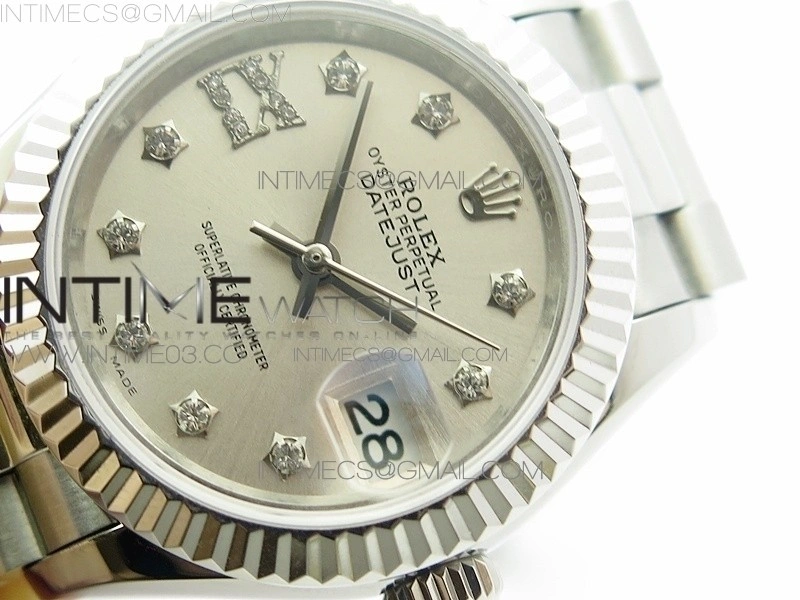 DateJust 28mm SS BP Best Edition Silver Dial XI Diamond on SS Bracelet ETA2671