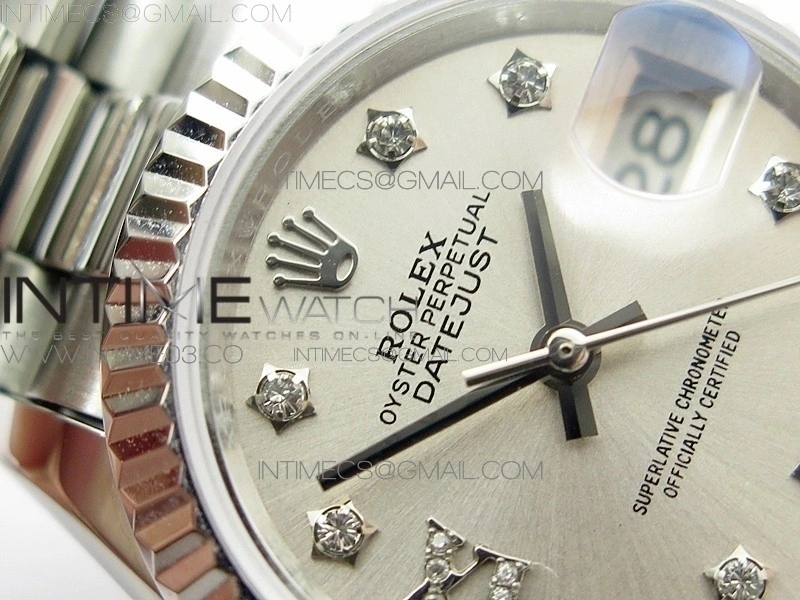 DateJust 28mm SS BP Best Edition Silver Dial XI Diamond on SS Bracelet ETA2671