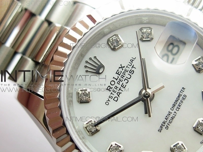 DateJust 28mm SS BP Best Edition White MOP Dial on SS Bracelet ETA2671