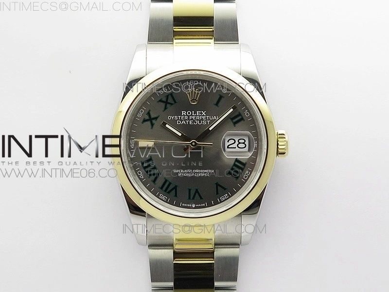 DateJust 36 SS YG 126203 JDF 1:1 Best Edition Gray Dial on Oyster Bracelet