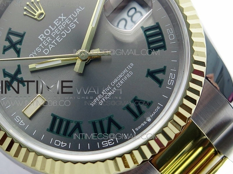 DateJust 36 SS YG 126233 JDF 1:1 Best Edition Gray Dial on Oyster Bracelet