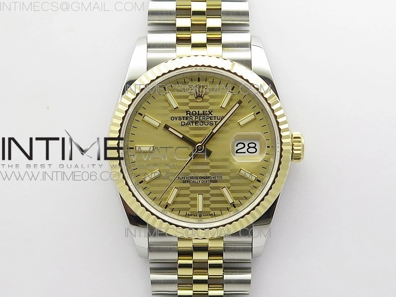 DateJust 36 SS YG 126233 JDF 1:1 Best Edition New YG Dial on Jubilee Bracelet