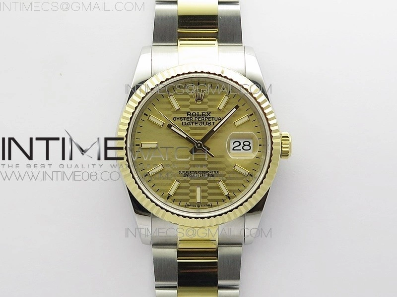 DateJust 36 SS YG 126233 JDF 1:1 Best Edition New YG Dial on Oyster Bracelet