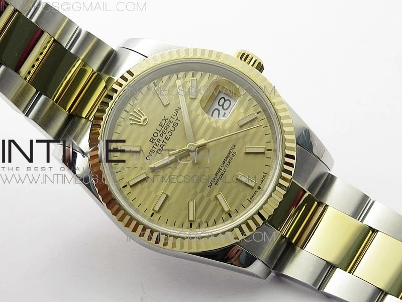DateJust 36 SS YG 126233 JDF 1:1 Best Edition New YG Dial on Oyster Bracelet