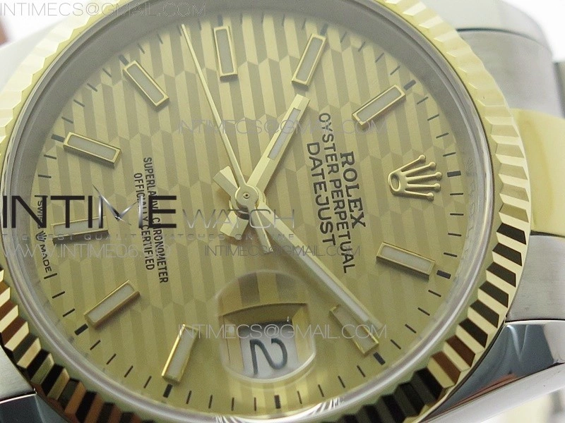DateJust 36 SS YG 126233 JDF 1:1 Best Edition New YG Dial on Oyster Bracelet