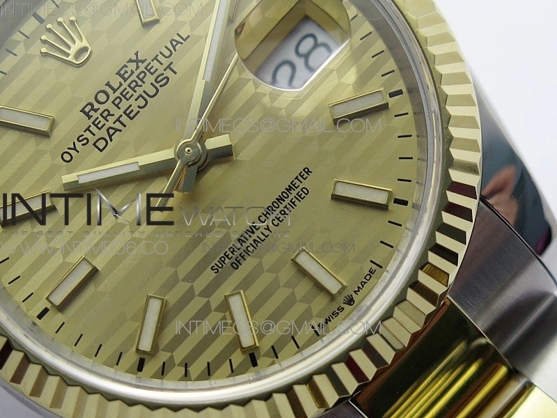 DateJust 36 SS YG 126233 JDF 1:1 Best Edition New YG Dial on Oyster Bracelet