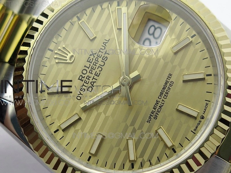 DateJust 36 SS YG 126233 JDF 1:1 Best Edition New YG Dial on Oyster Bracelet