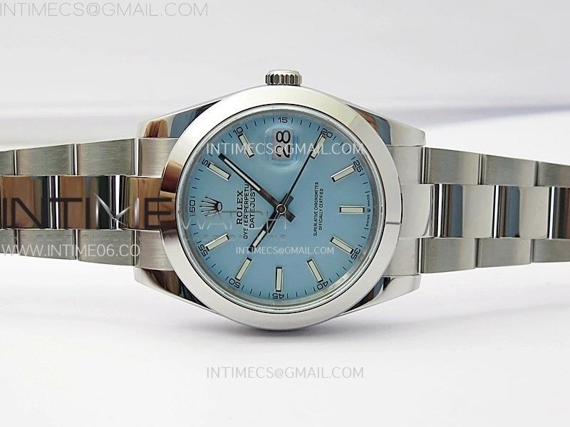 DateJust 41 126300 SS BP 1:1 Best Edition Ice Blue Dial on Oyster Bracelet