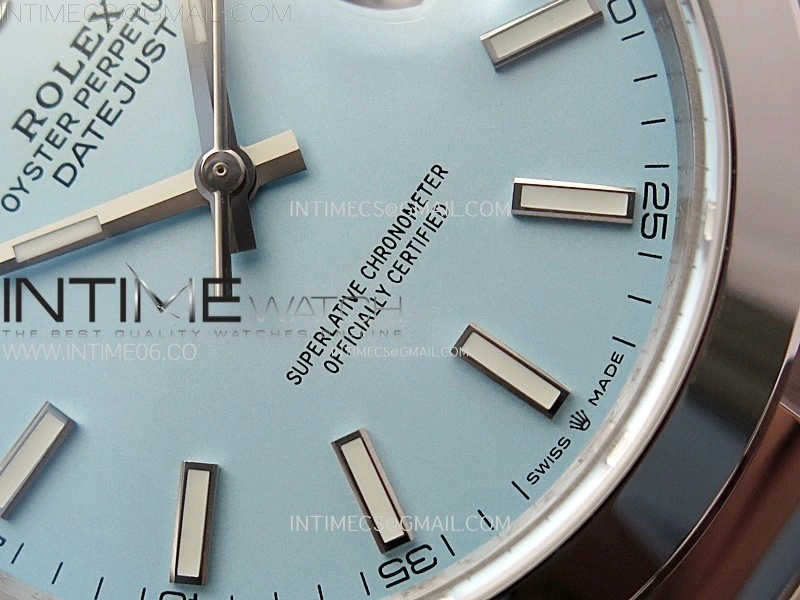 DateJust 41 126300 SS BP 1:1 Best Edition Ice Blue Dial on Oyster Bracelet