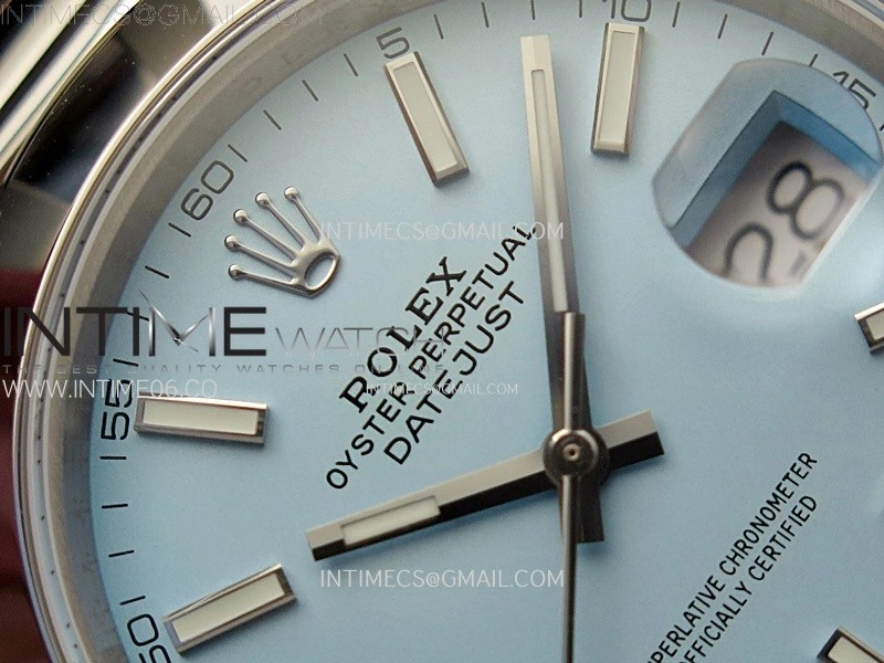 DateJust 41 126300 SS BP 1:1 Best Edition Ice Blue Dial on Oyster Bracelet