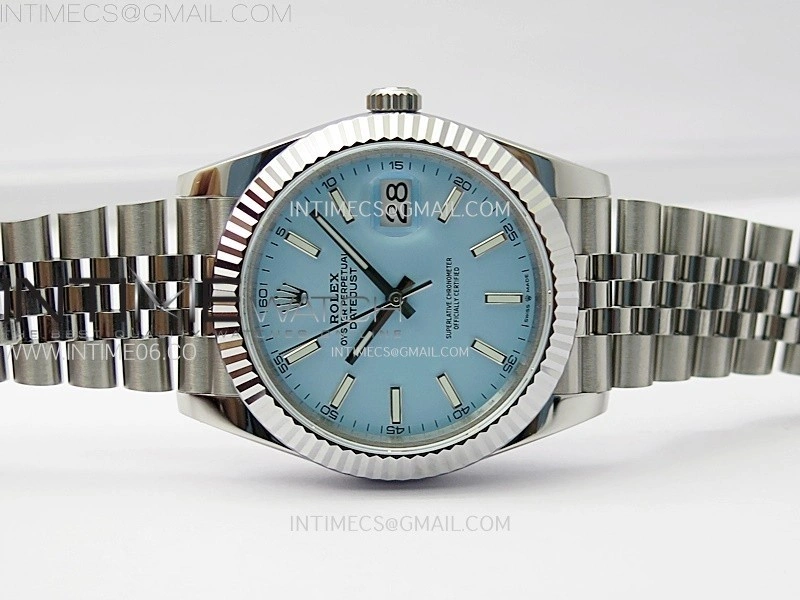 DateJust 41 126334 SS BP 1:1 Best Edition Ice Blue Dial on Jubilee Bracelet