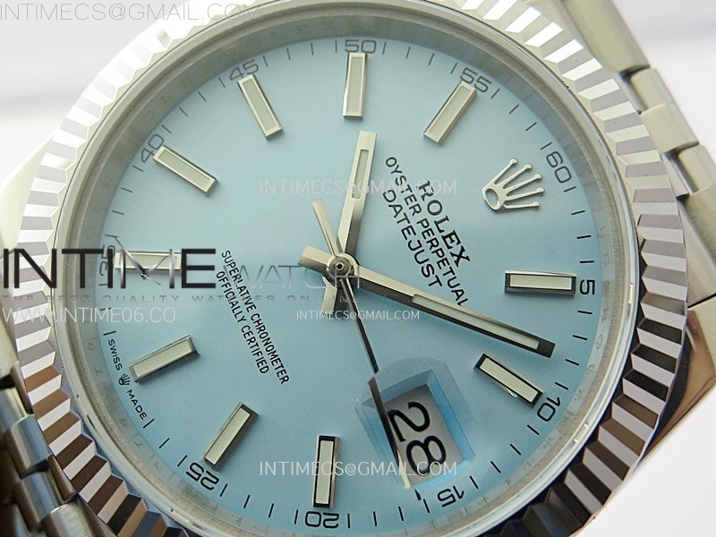 DateJust 41 126334 SS BP 1:1 Best Edition Ice Blue Dial on Jubilee Bracelet