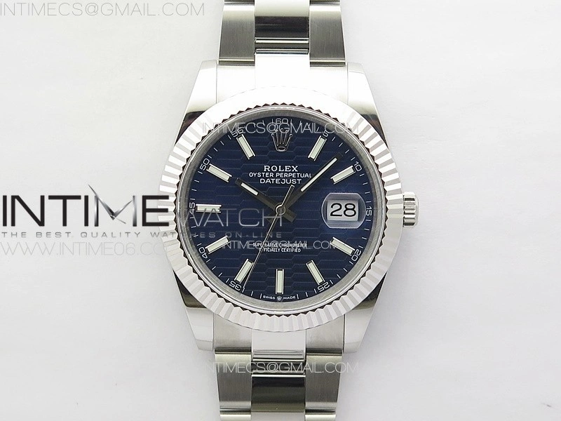 DateJust 41 126334 SS GMF 1:1 Best Edition Blue Fluted Dial on Oyster Bracelet