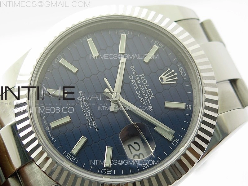 DateJust 41 126334 SS GMF 1:1 Best Edition Blue Fluted Dial on Oyster Bracelet