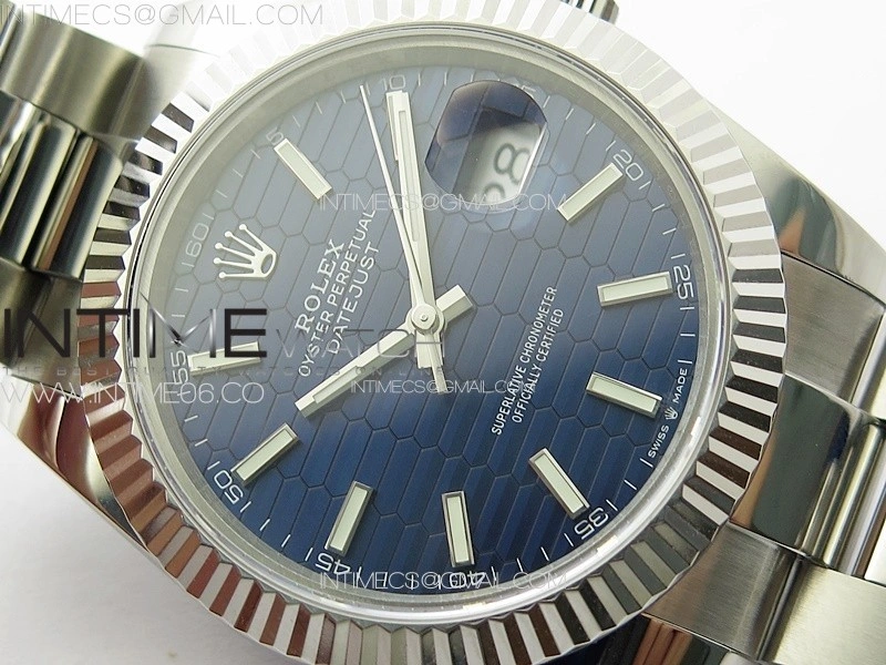 DateJust 41 126334 SS GMF 1:1 Best Edition Blue Fluted Dial on Oyster Bracelet
