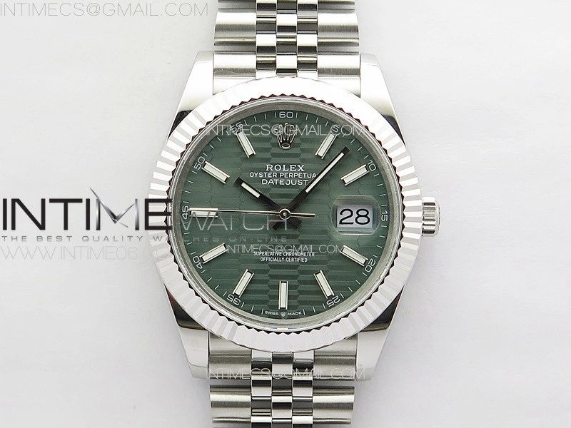 DateJust 41 126334 SS GMF 1:1 Best Edition Green Fluted Dial on Jubilee Bracelet