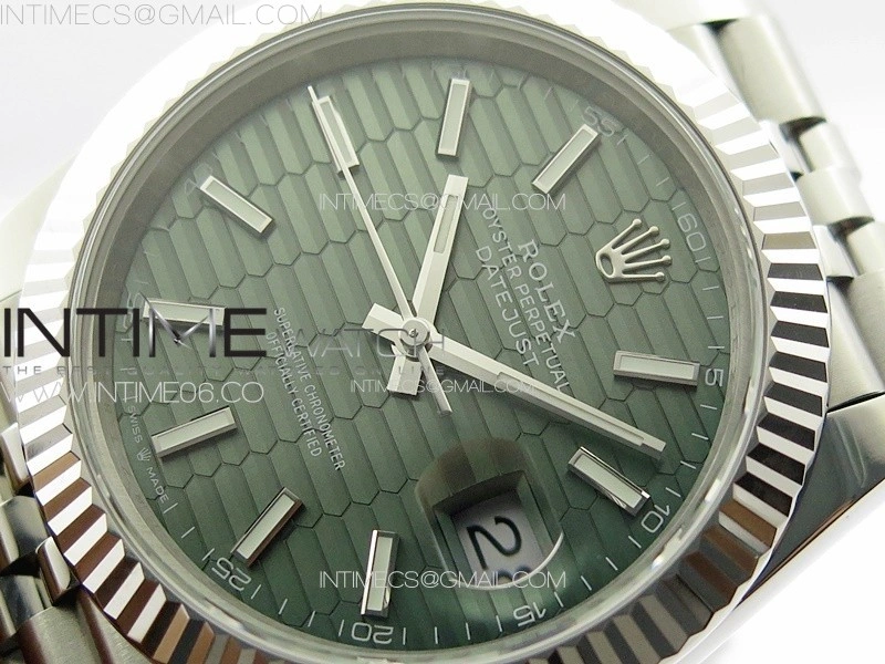 DateJust 41 126334 SS GMF 1:1 Best Edition Green Fluted Dial on Jubilee Bracelet