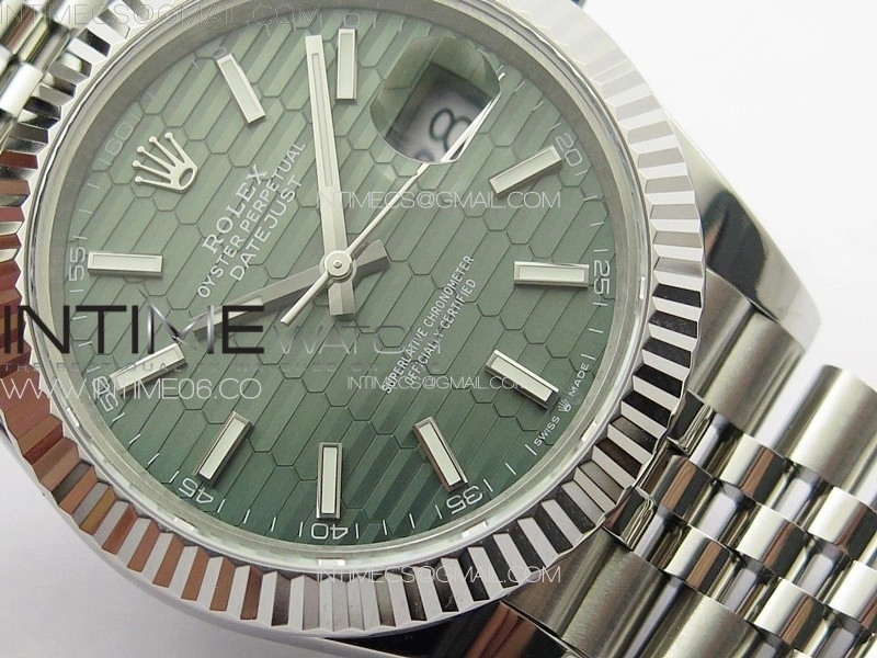 DateJust 41 126334 SS GMF 1:1 Best Edition Green Fluted Dial on Jubilee Bracelet