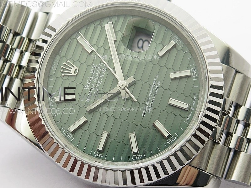 DateJust 41 126334 SS GMF 1:1 Best Edition Green Fluted Dial on Jubilee Bracelet