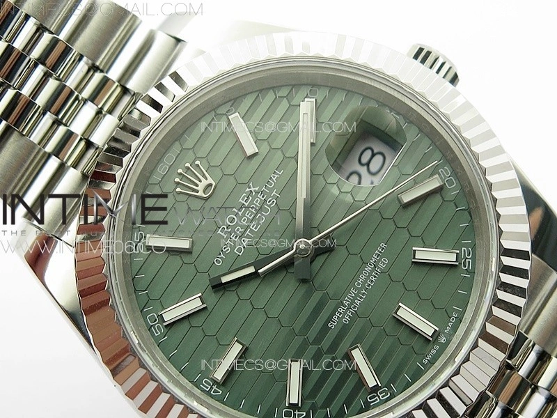 DateJust 41 126334 SS GMF 1:1 Best Edition Green Fluted Dial on Jubilee Bracelet