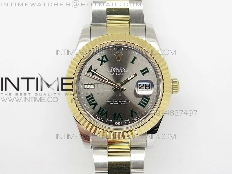 DateJust II 41mm BP Best Edition V2 SS YG Grey Dial Roman Marker Oyster Bracelet