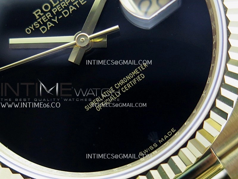Day Date 128238 YG BP 1:1 Best Edition Black Dial On President Bracelet SA3255