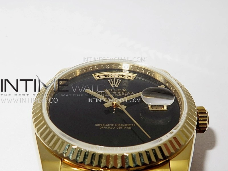 Day Date 128238 YG BP 1:1 Best Edition Black Dial On President Bracelet SA3255