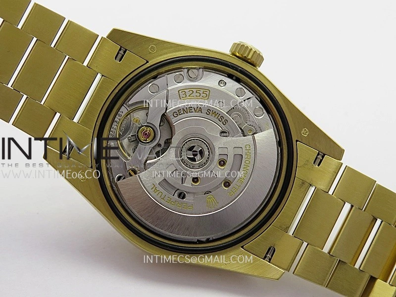 Day Date 128238 YG BP 1:1 Best Edition Black Dial On President Bracelet SA3255